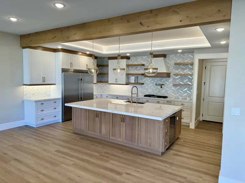 Rift oak island kitchen — custom cabinetry by Cozzens Cabinets, photo 1