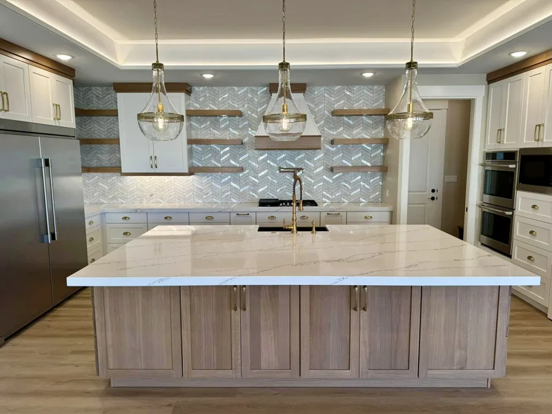 Rift oak island kitchen — custom cabinetry by Cozzens Cabinets, photo 2