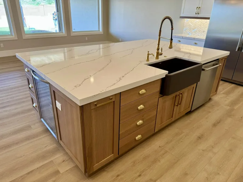 Rift oak island kitchen — custom cabinetry by Cozzens Cabinets, photo 6