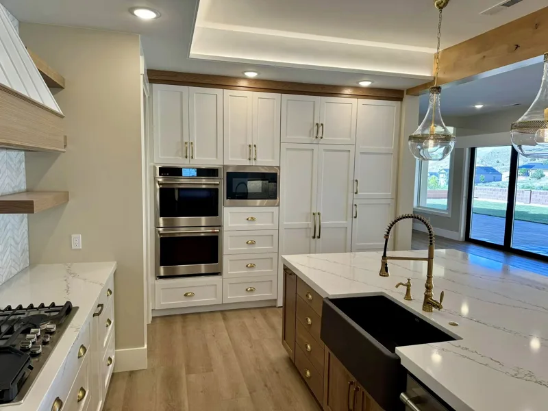Rift oak island kitchen — custom cabinetry by Cozzens Cabinets, photo 8