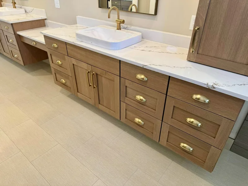 Rift oak island kitchen — custom cabinetry by Cozzens Cabinets, photo 12