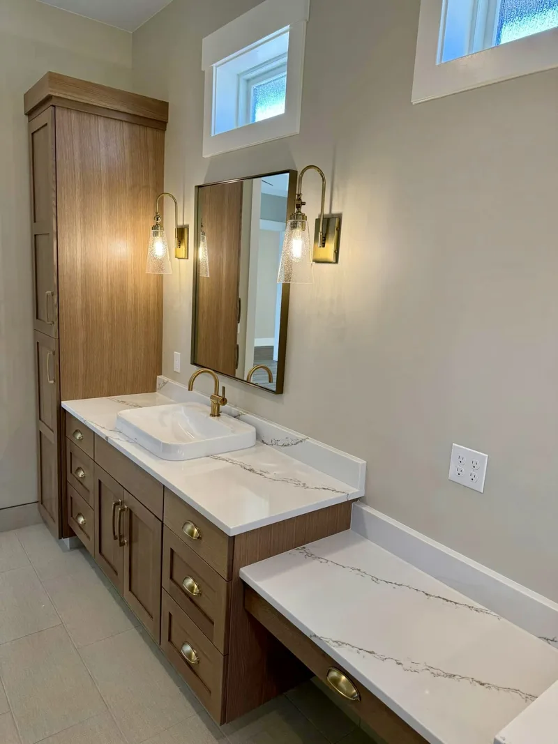 Rift oak island kitchen — custom cabinetry by Cozzens Cabinets, photo 13
