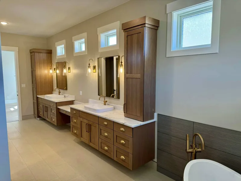 Rift oak island kitchen — custom cabinetry by Cozzens Cabinets, photo 14