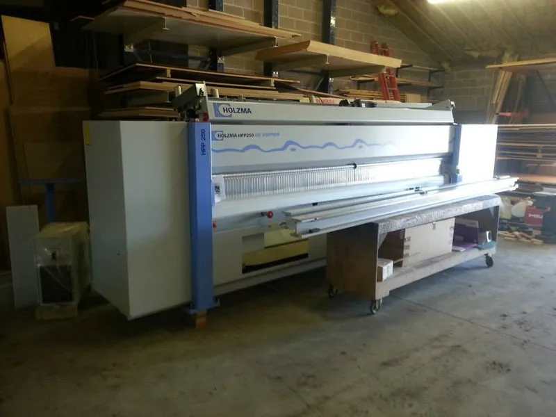 Holzma panel saw on the Cozzens Cabinets shop floor
